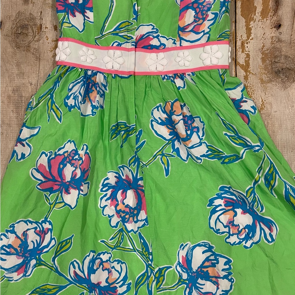 Lilly Pulitzer Langley strapless green floral dress - 0 - Picture 6 of 8
